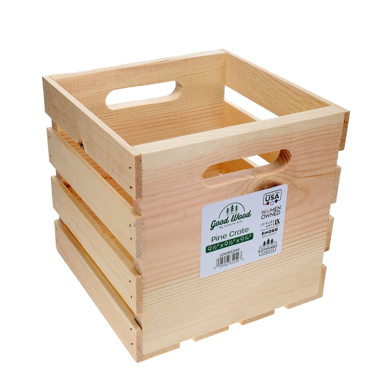 Good Wood by Leisure Arts&#xAE; 9.5&#x22; Wood Crate